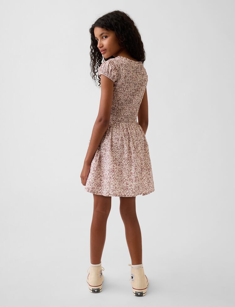 Kids Smocked Print Dress gap kids smocked print dress