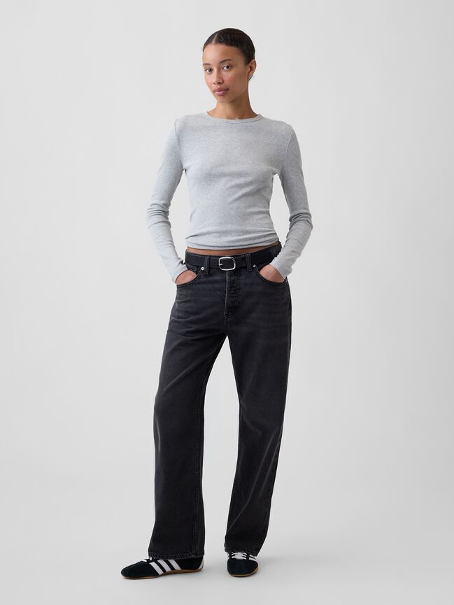 Modern Ribbed Crewneck T-Shirt gap modern ribbed crewneck t shirt