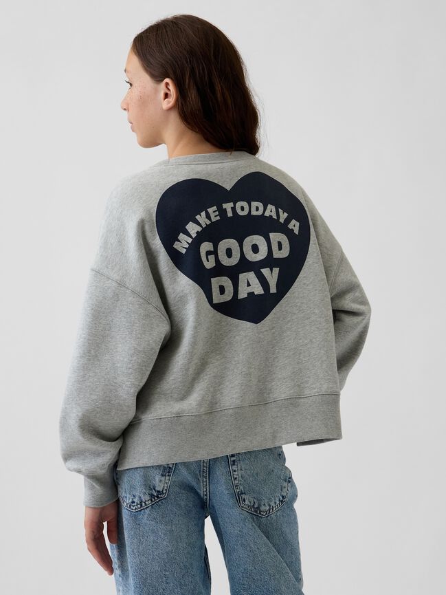 Kids VintageSoft Oversized Split-Hem Sweatshirt gap kids vintagesoft oversized split hem sweatshirt