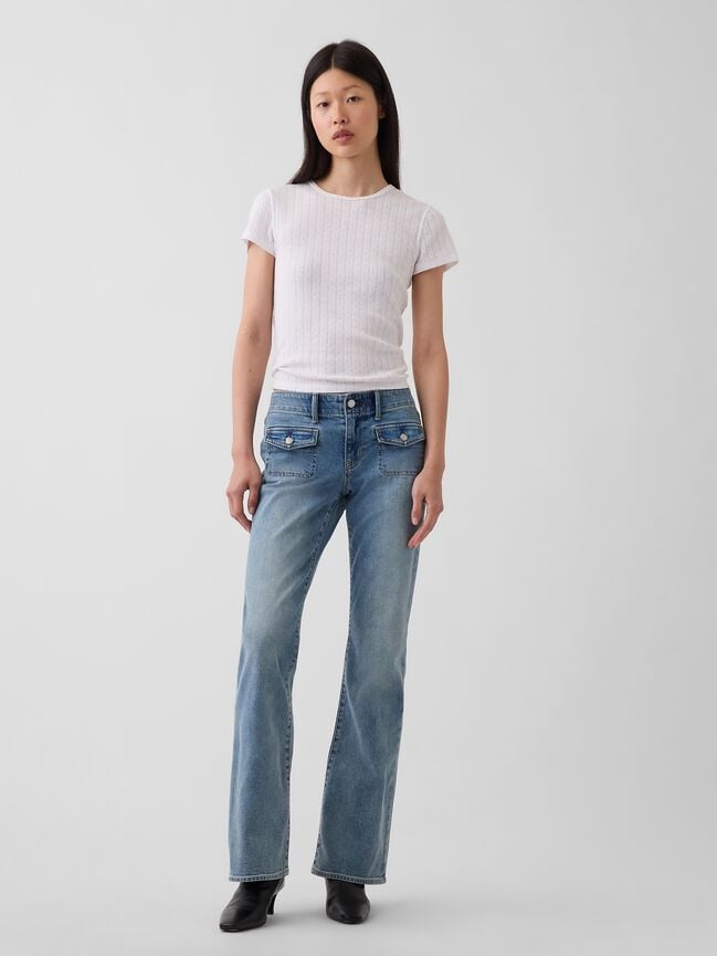 Low Rise Long & Lean Patch Pocket Jeans gap low rise long lean patch pocket jeans