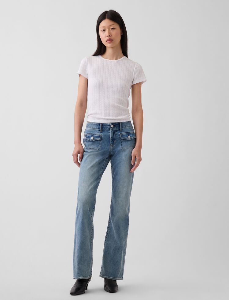 Low Rise Long & Lean Patch Pocket Jeans gap low rise long lean patch pocket jeans