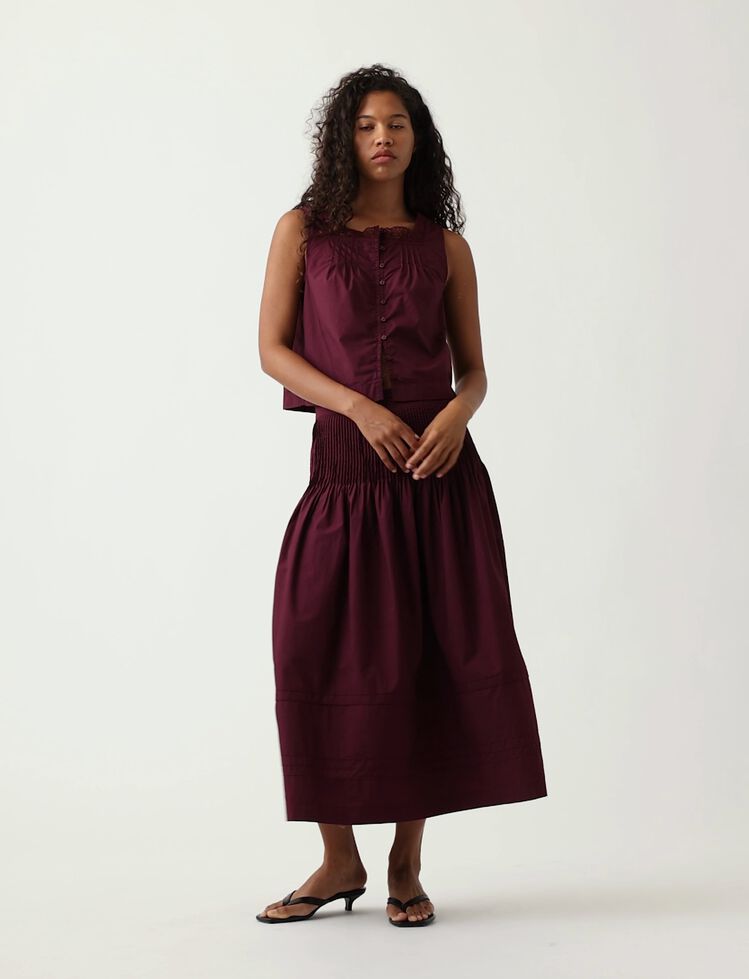 Poplin Pintuck Maxi Skirt gap poplin pintuck maxi skirt
