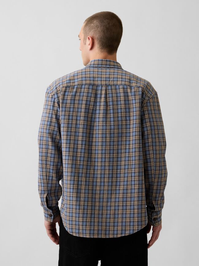 Sunwashed Twill Relaxed Plaid Shirt gap sunwashed twill relaxed plaid shirt
