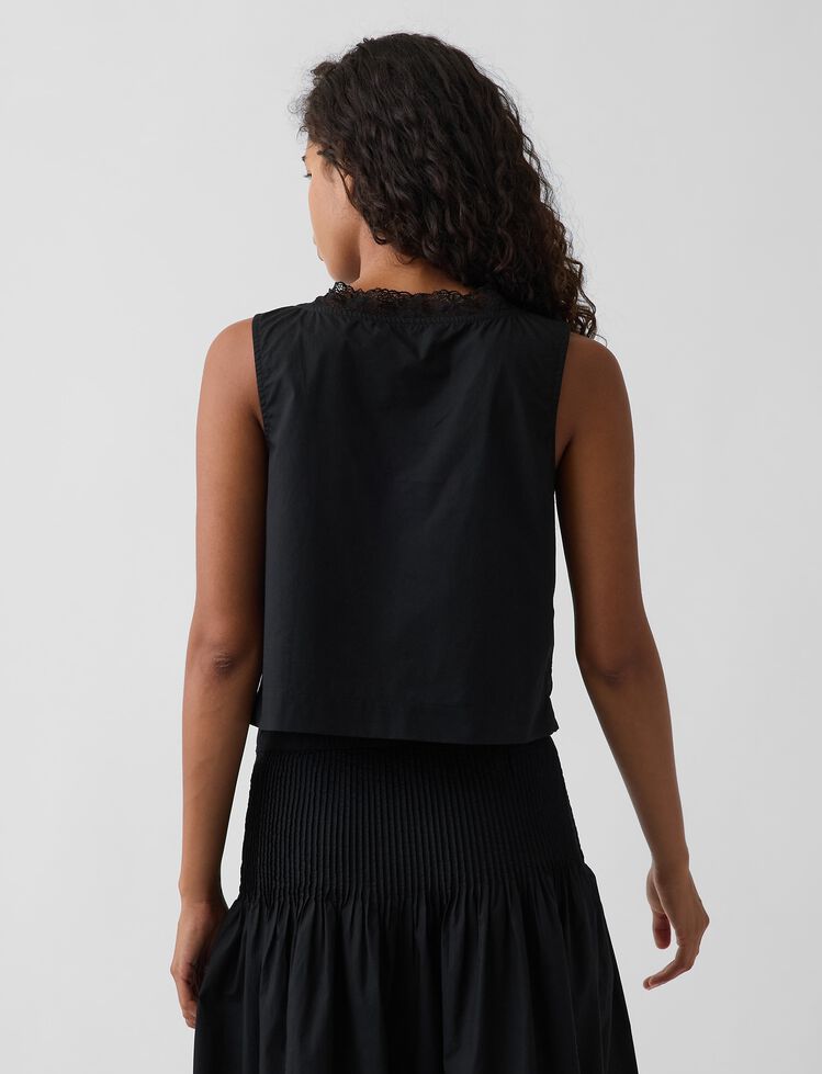 Poplin Pintuck Shell Top gap poplin pintuck shell top