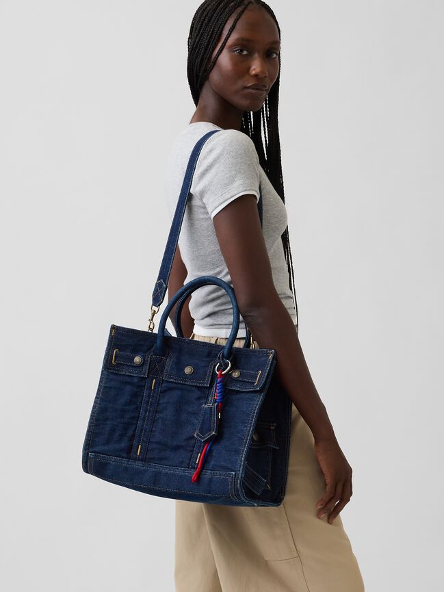 Denim Five Pocket Tote gap denim five pocket tote