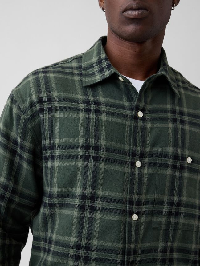 Flannel Shirt in Boxy Fit gap flannel shirt in boxy fit