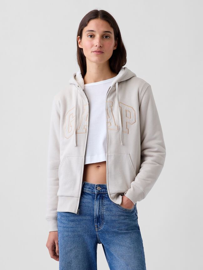 Relaxed Gap Logo Sherpa-Lined Zip Hoodie relaxed gap logo sherpa lined zip hoodie