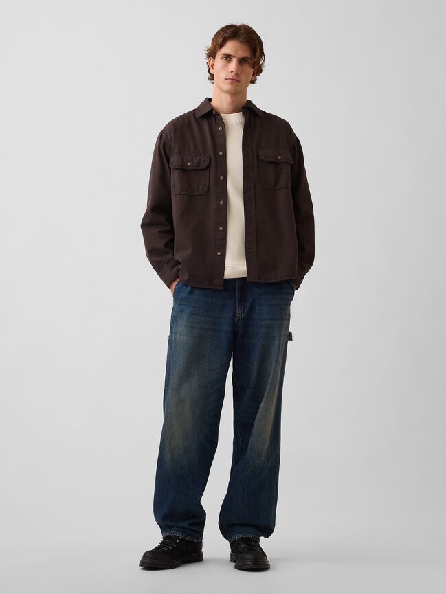 UltraSoft Denim Relaxed Utility Shirt gap ultrasoft denim relaxed utility shirt