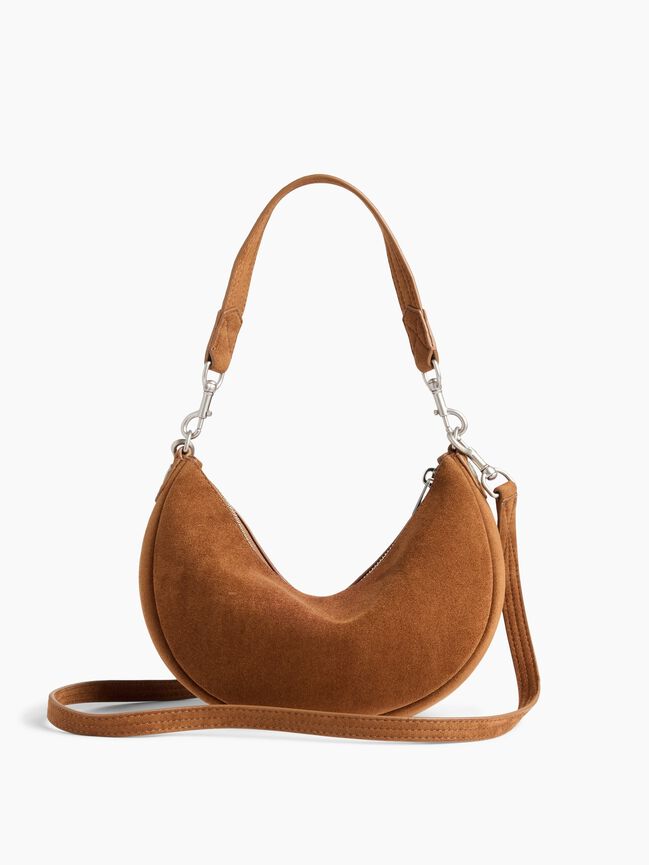 Small Vegan Suede Crescent Crossbody gap small vegan suede crescent crossbody