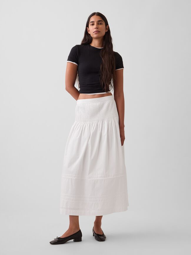 Poplin Pintuck Maxi Skirt gap poplin pintuck maxi skirt