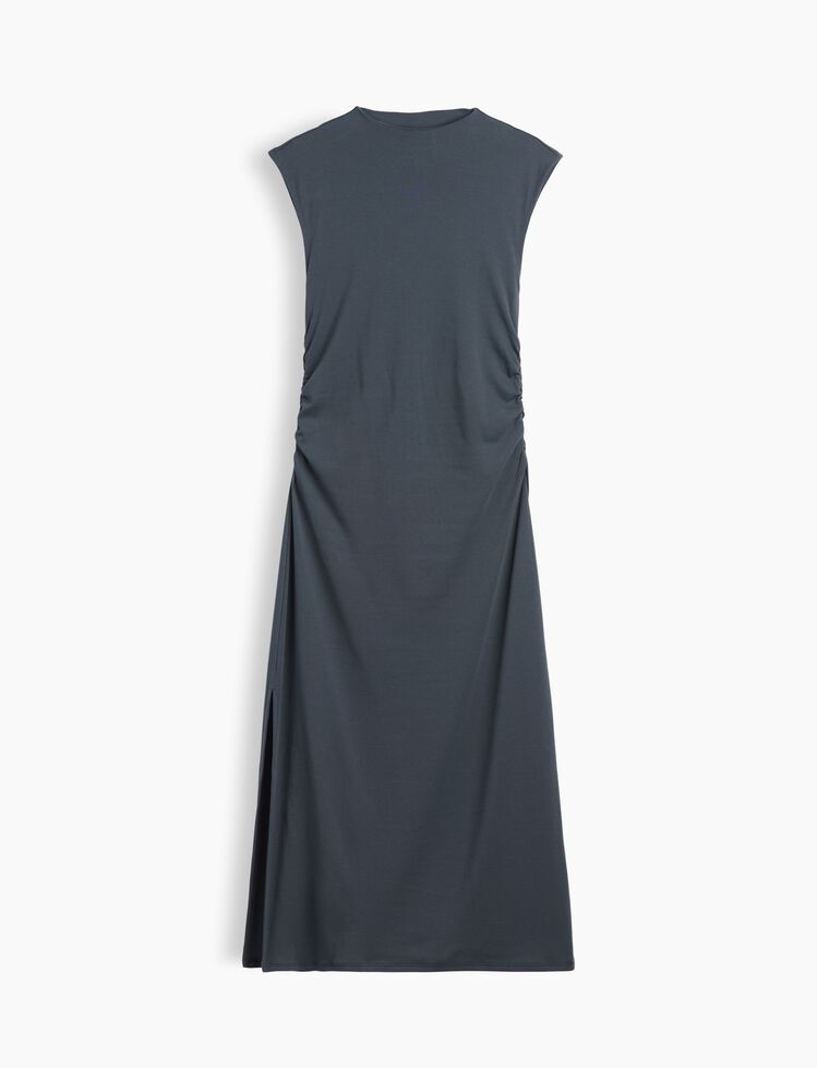 Modern Ribbed Sleeveless Mockneck Midi Dress gap modern ribbed sleeveless mockneck midi dress