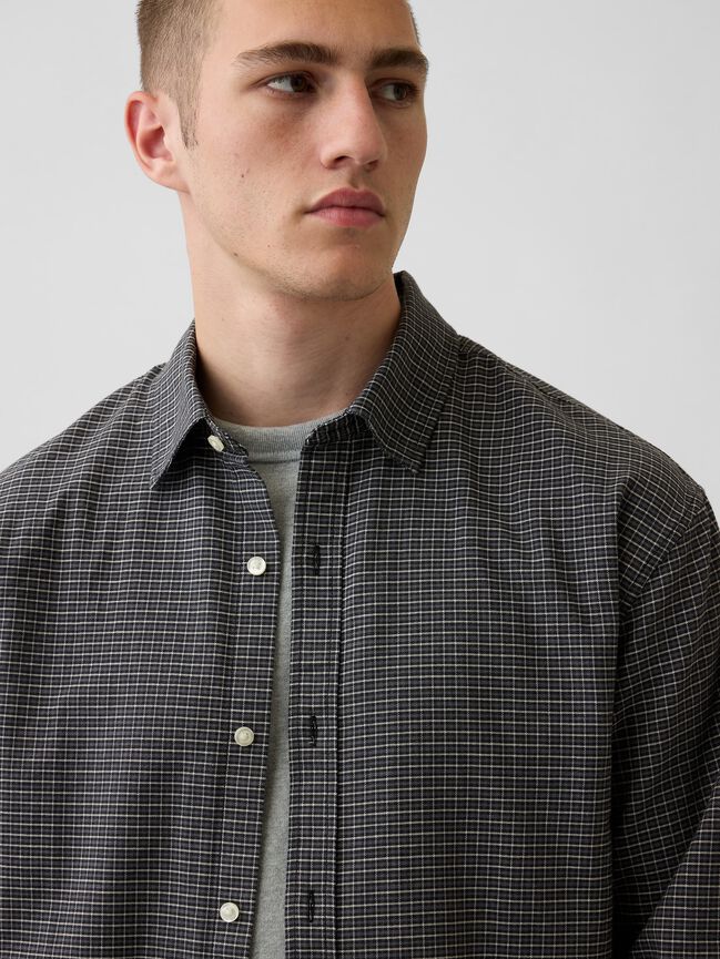 Relaxed Crop Straight-Hem Oxford Shirt gap relaxed crop straight hem oxford shirt