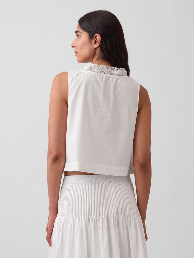 Poplin Pintuck Shell Top gap poplin pintuck shell top