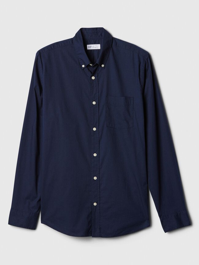 Stretch Poplin Shirt in Slim Fit gap stretch poplin shirt in slim fit