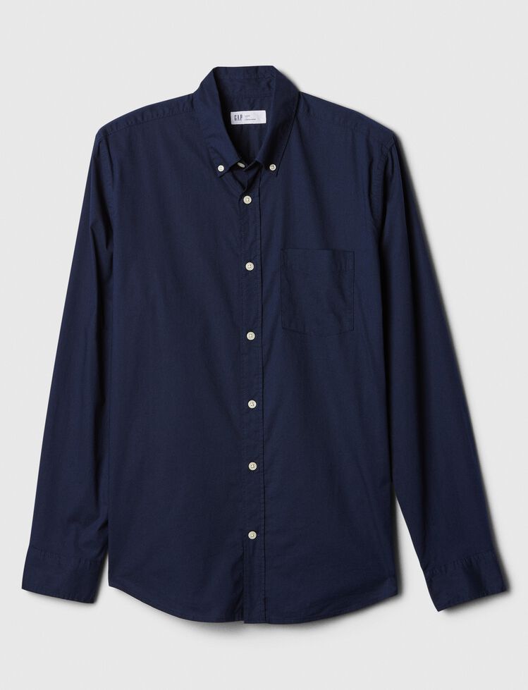 Stretch Poplin Shirt in Slim Fit gap stretch poplin shirt in slim fit