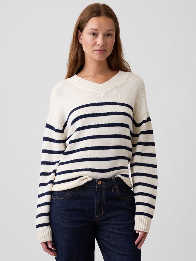 Oversized V-Neck Sweater gap oversized v neck sweater