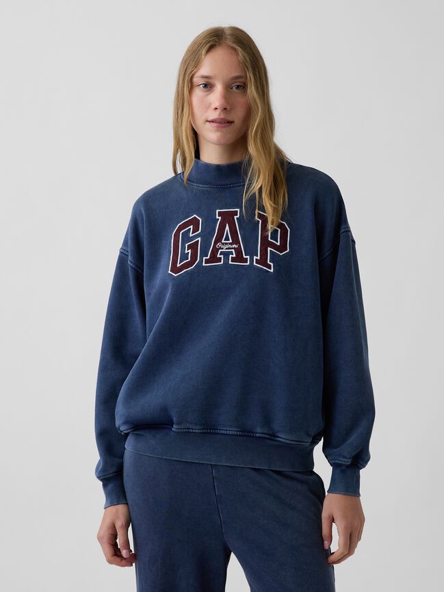 VintageSoft Oversized Mockneck Logo Sweatshirt gap vintagesoft oversized mockneck logo sweatshirt