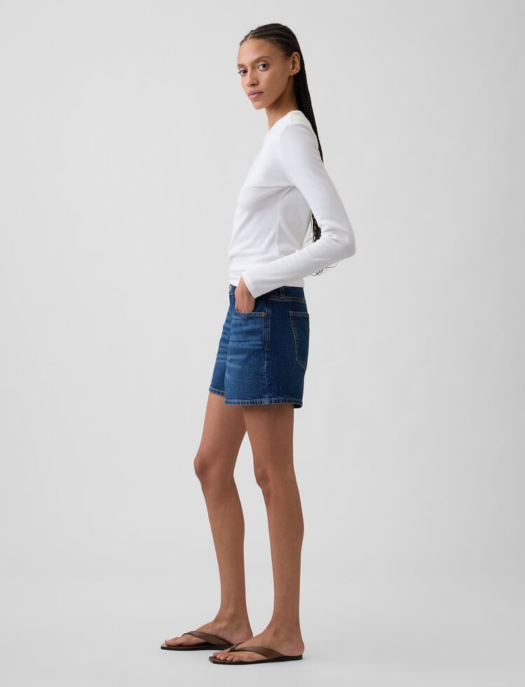 5" Mid Rise Soft Denim Shorts gap 5 mid rise soft denim shorts