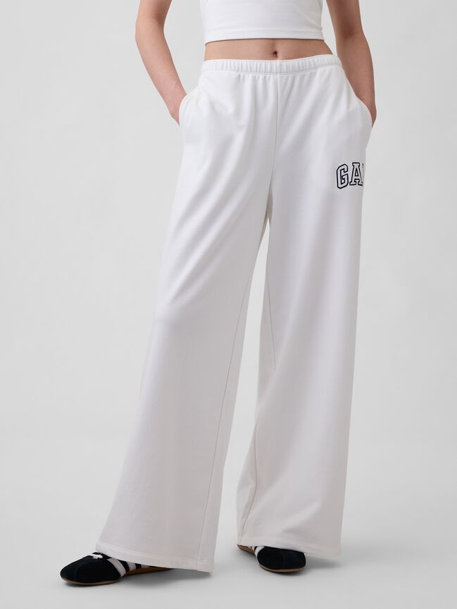 Gap Logo French Terry Wide-Leg Joggers gap logo french terry wide leg joggers