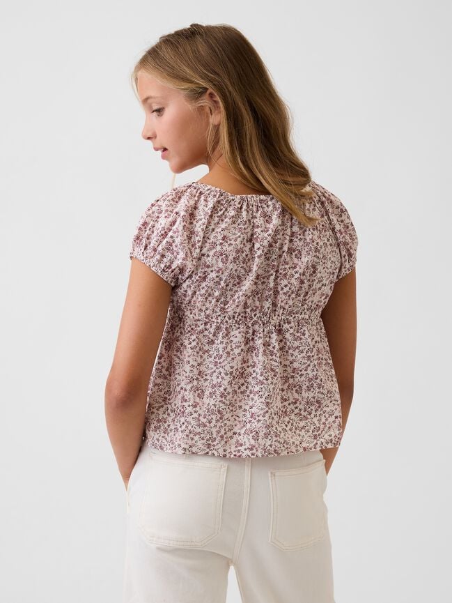 Kids Puff-Sleeve Top gap kids puff sleeve top