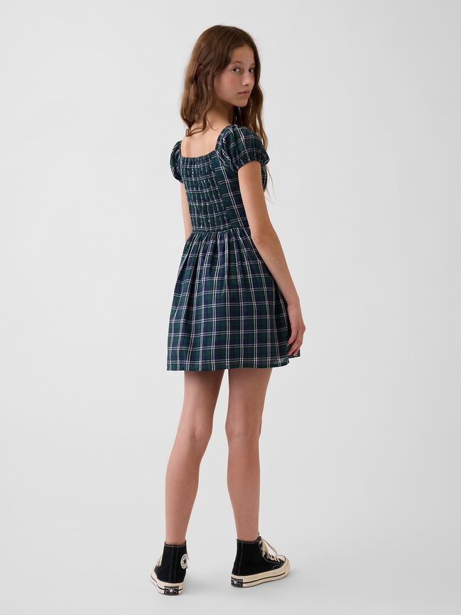 Kids Puff-Sleeve Dress gap kids puff sleeve dress