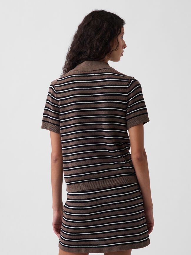 100% Cotton Stripe Polo Sweater Shirt gap 100 cotton stripe polo sweater shirt