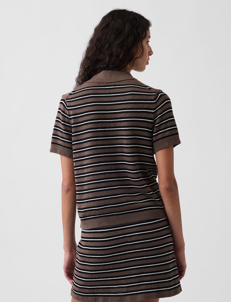 100% Cotton Stripe Polo Sweater Shirt gap 100 cotton stripe polo sweater shirt