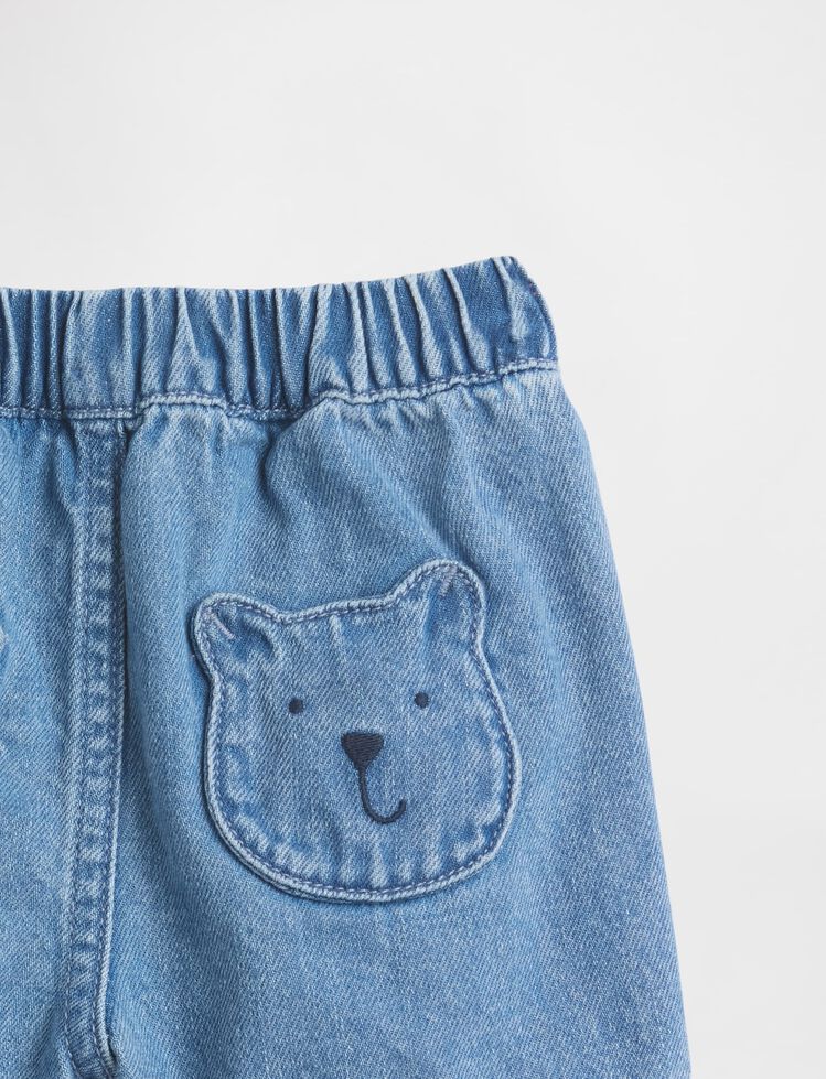 Baby Brannan Bear Pocket Pull-On Denim Shorts gap baby brannan bear pocket pull on denim shorts