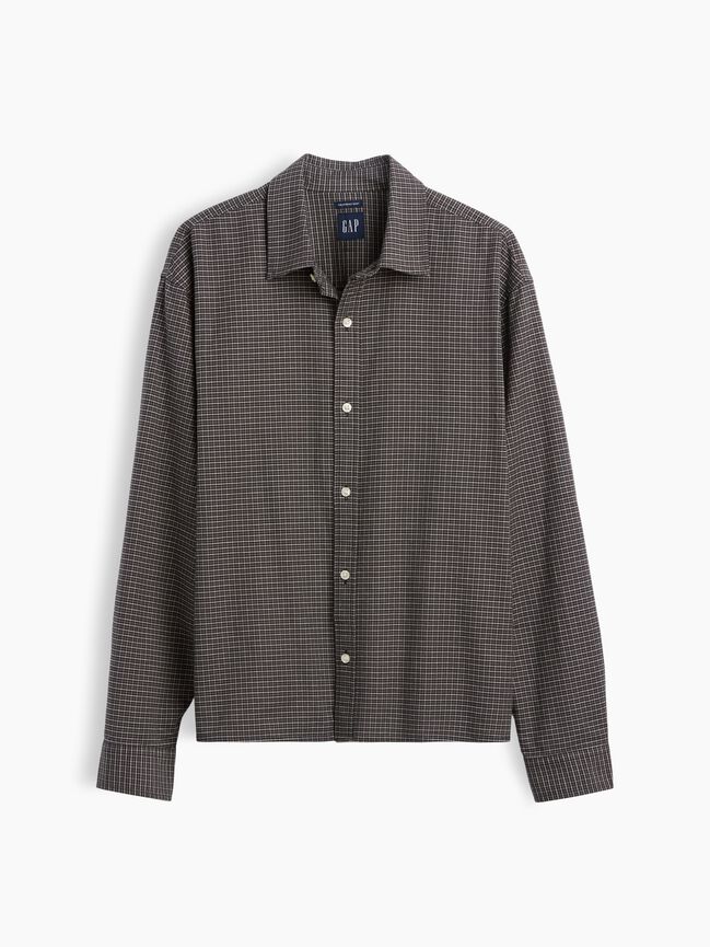 Relaxed Crop Straight-Hem Oxford Shirt gap relaxed crop straight hem oxford shirt