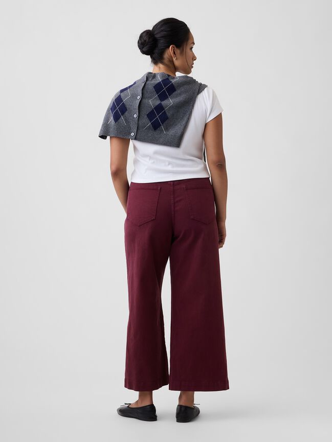 High Rise Wide-Leg Crop Jeans gap high rise wide leg crop jeans
