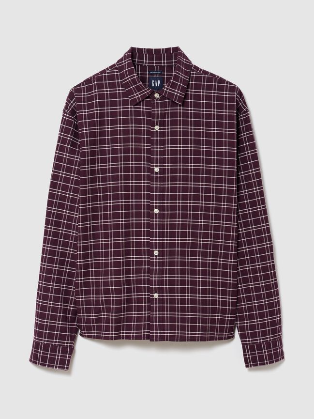 Relaxed Crop Straight-Hem Oxford Shirt gap relaxed crop straight hem oxford shirt