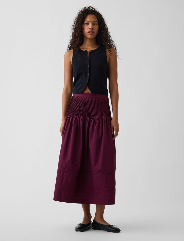 Poplin Pintuck Maxi Skirt gap poplin pintuck maxi skirt