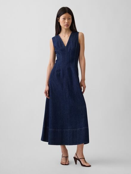 gap فستان ماكسي دينيم برقبة v gap فستان ماكسي دينيم برقبة v