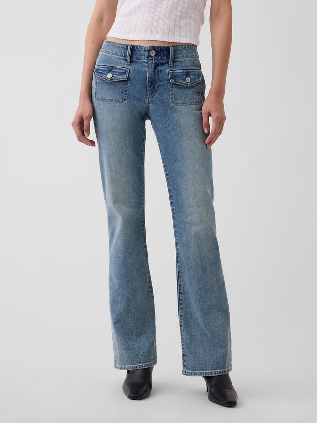 Low Rise Long & Lean Patch Pocket Jeans gap low rise long lean patch pocket jeans