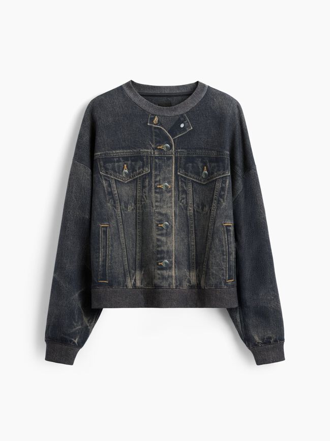 GapStudio Printed Denim Sweatshirt gapstudio printed denim sweatshirt