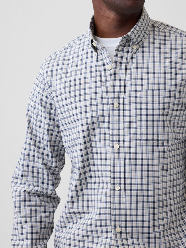Stretch Poplin Shirt in Standard Fit gap stretch poplin shirt in standard fit