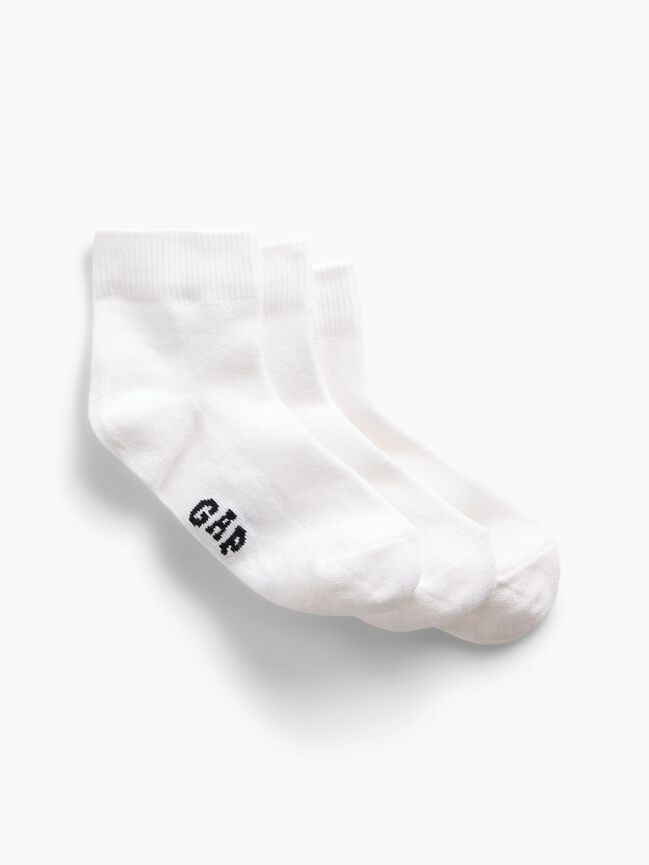 Kids Gap Logo Quarter Crew Socks (3-Pack) kids gap logo quarter crew socks 3 pack