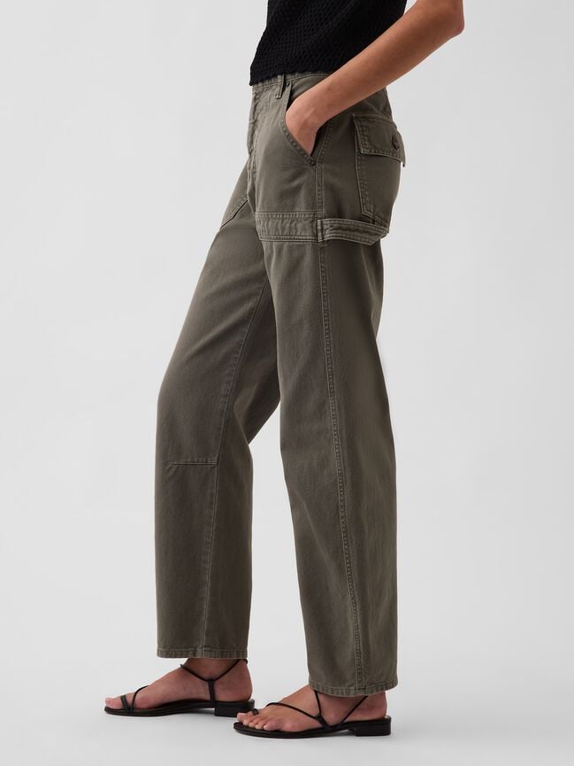 Mid Rise Barrel Utility Ankle Pants gap mid rise barrel utility ankle pants