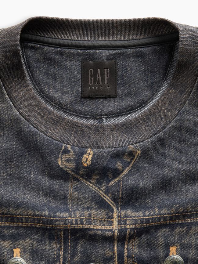 GapStudio Printed Denim Terry Dress gapstudio printed denim terry dress