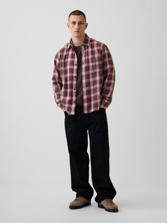 Sunwashed Twill Relaxed Plaid Shirt gap sunwashed twill relaxed plaid shirt