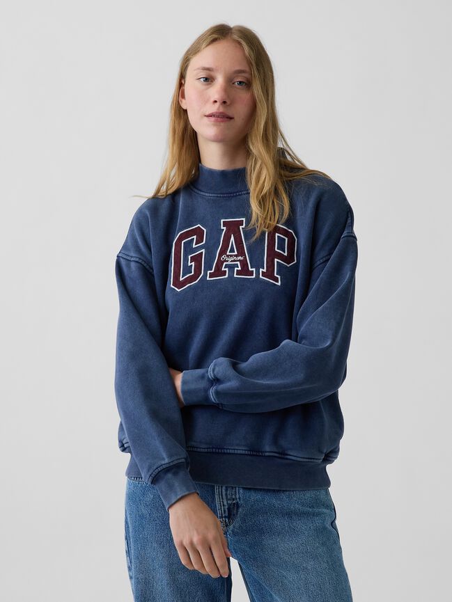 VintageSoft Oversized Mockneck Logo Sweatshirt gap vintagesoft oversized mockneck logo sweatshirt
