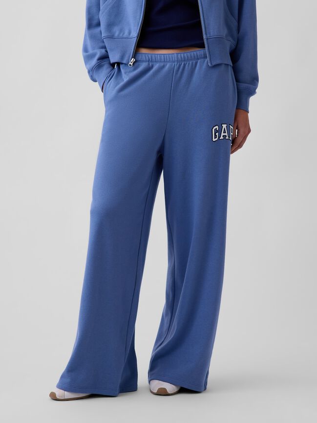 Gap Logo French Terry Wide-Leg Joggers gap logo french terry wide leg joggers