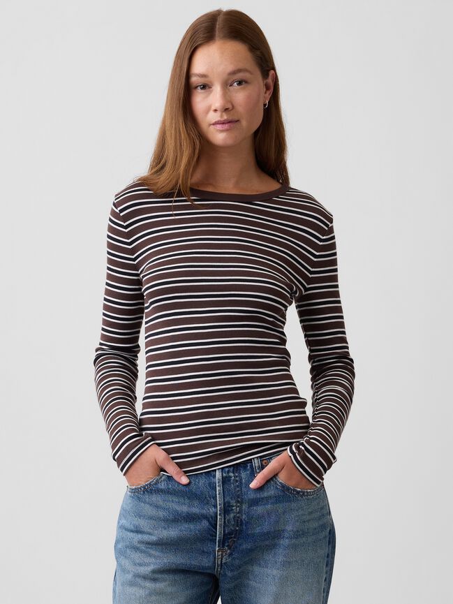 Modern Ribbed Crewneck T-Shirt gap modern ribbed crewneck t shirt