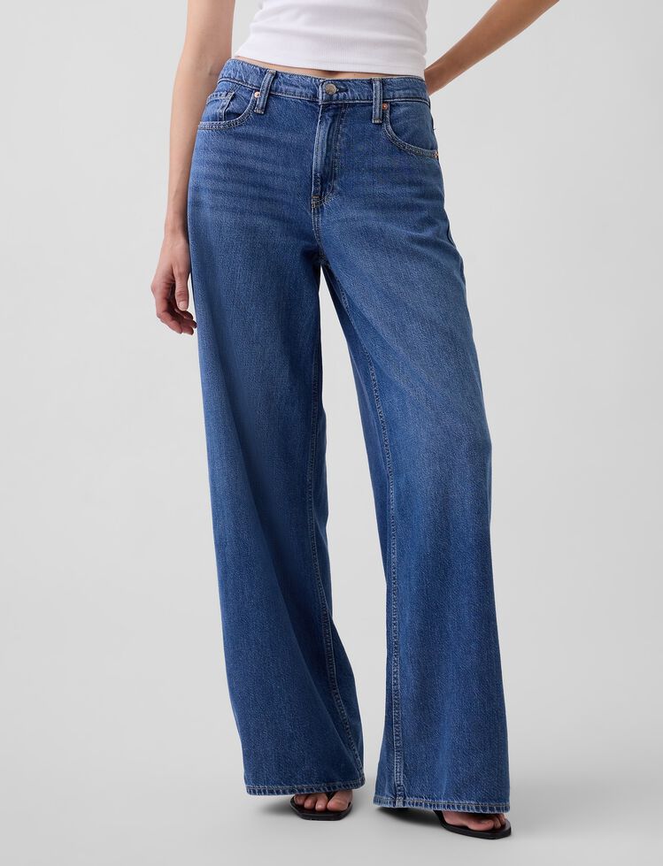 Mid Rise UltraSoft Baggy Jeans gap mid rise ultrasoft baggy jeans