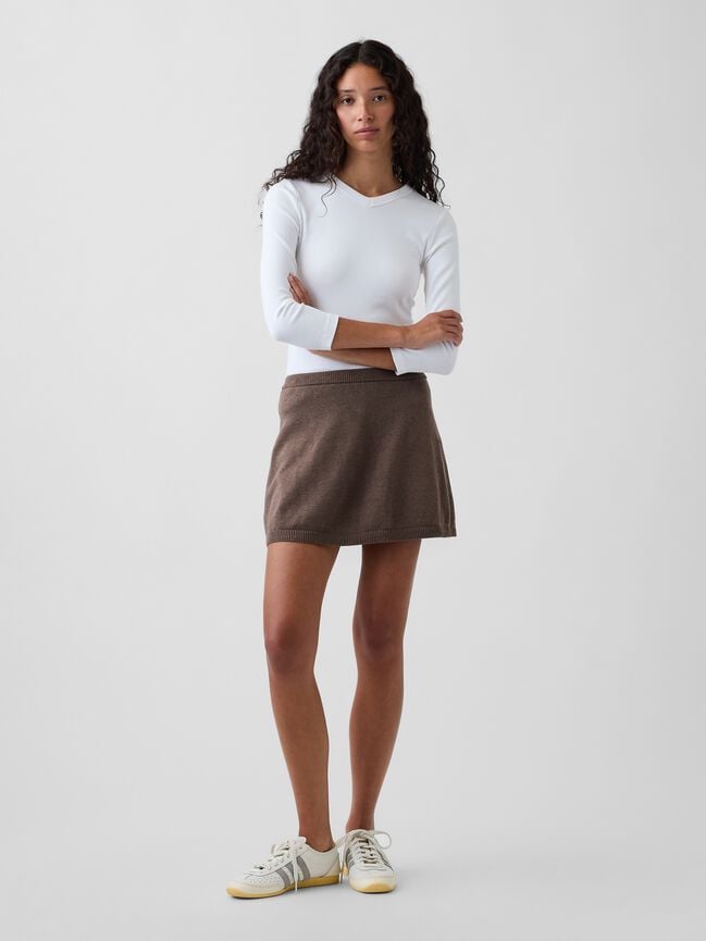 100% Cotton Mini Sweater Skort gap 100 cotton mini sweater skort