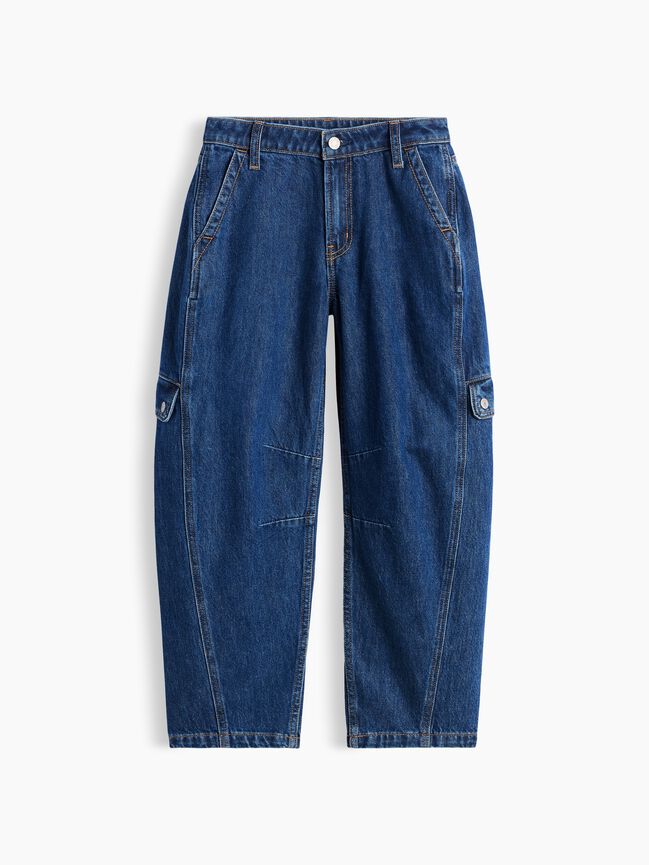 Kids High Rise Barrel Cargo Jeans gap kids high rise barrel cargo jeans