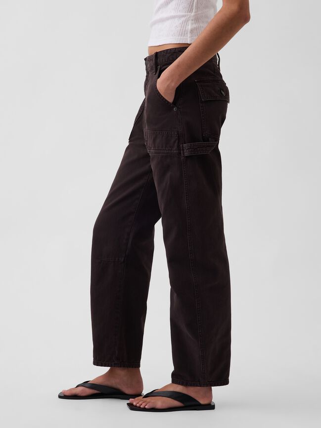 Mid Rise Barrel Utility Ankle Pants gap mid rise barrel utility ankle pants