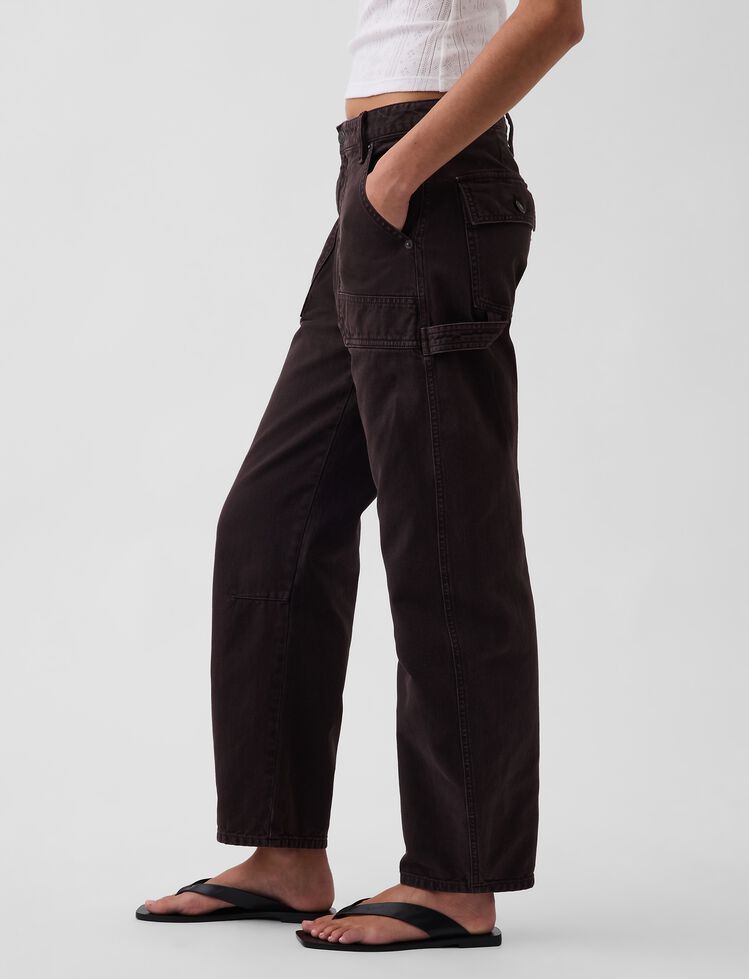 Mid Rise Barrel Utility Ankle Pants gap mid rise barrel utility ankle pants