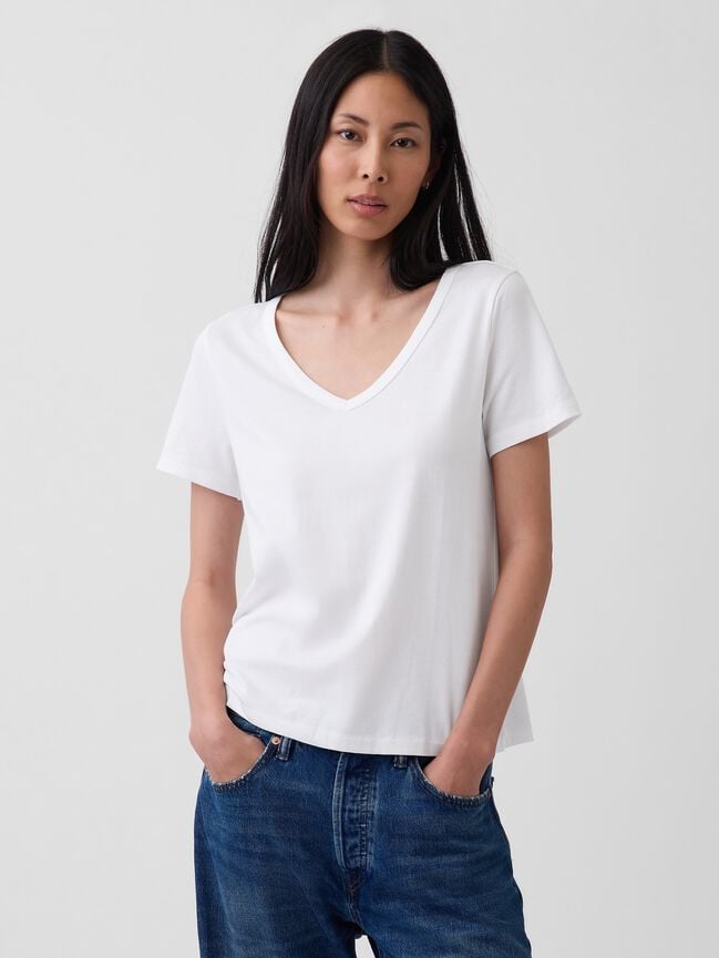 Organic Cotton VintageSoft V-Neck T-Shirt gap organic cotton vintagesoft v neck t shirt
