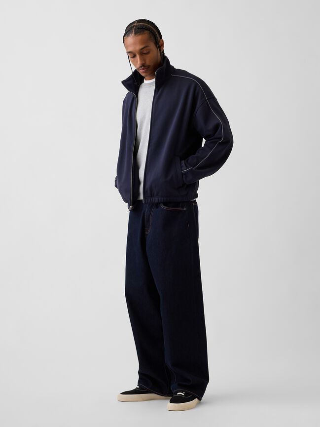 Heavyweight Oversized Zip Jacket gap heavyweight oversized zip jacket